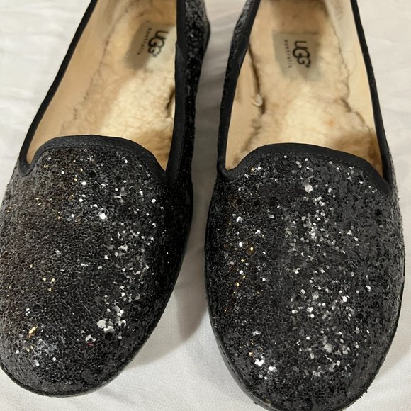 Uggs Women's Size 6 Excellent Condition Black Sequence - Picture 10 of 10